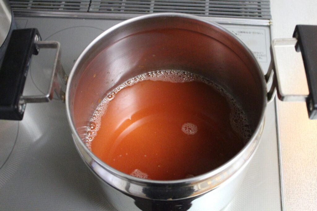トマト缶を使ったミネストローネ水分量２